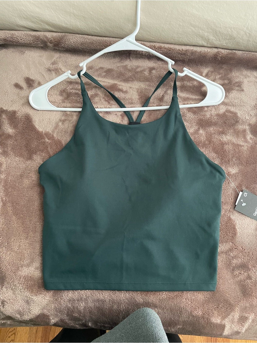 Gap Forest Green razor back Crop Top